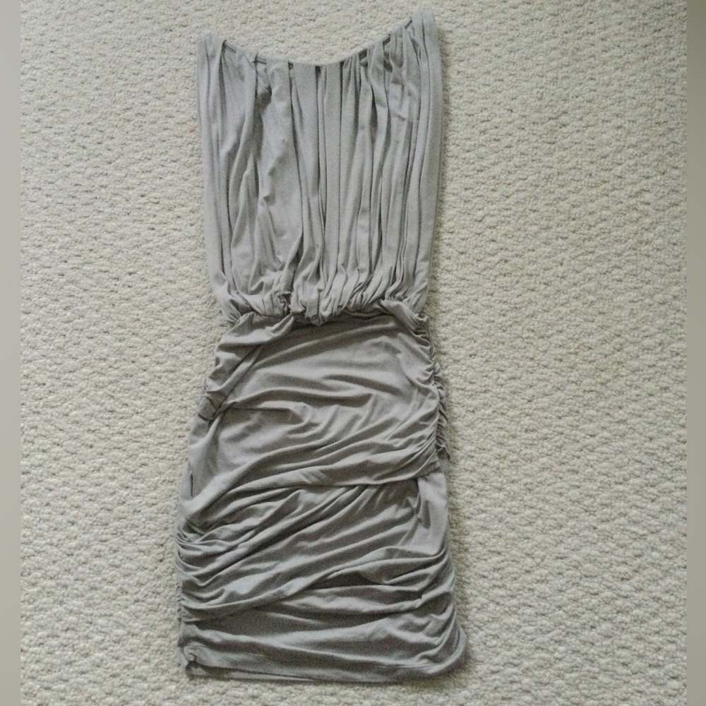 Max Studio Gray Ruched Mini Dress